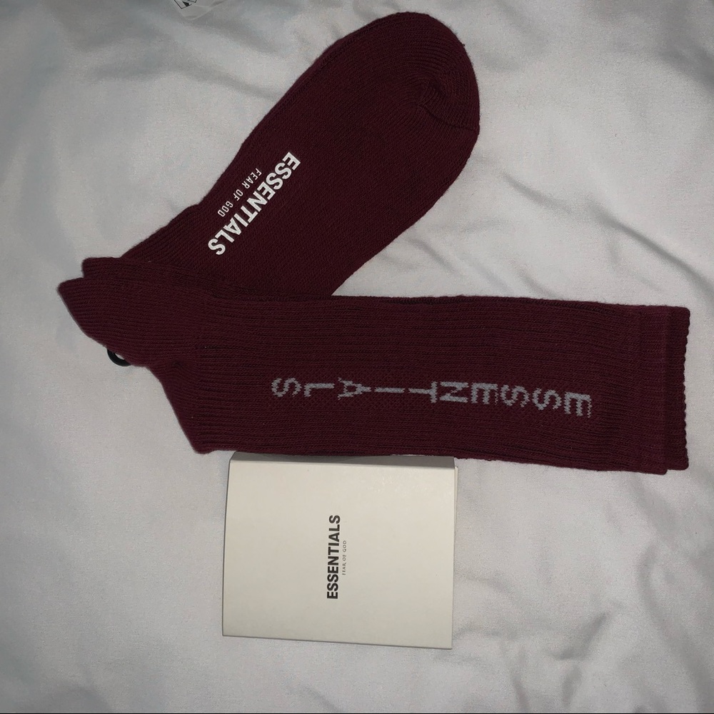 Fear of God Essentials Burgundy Socks